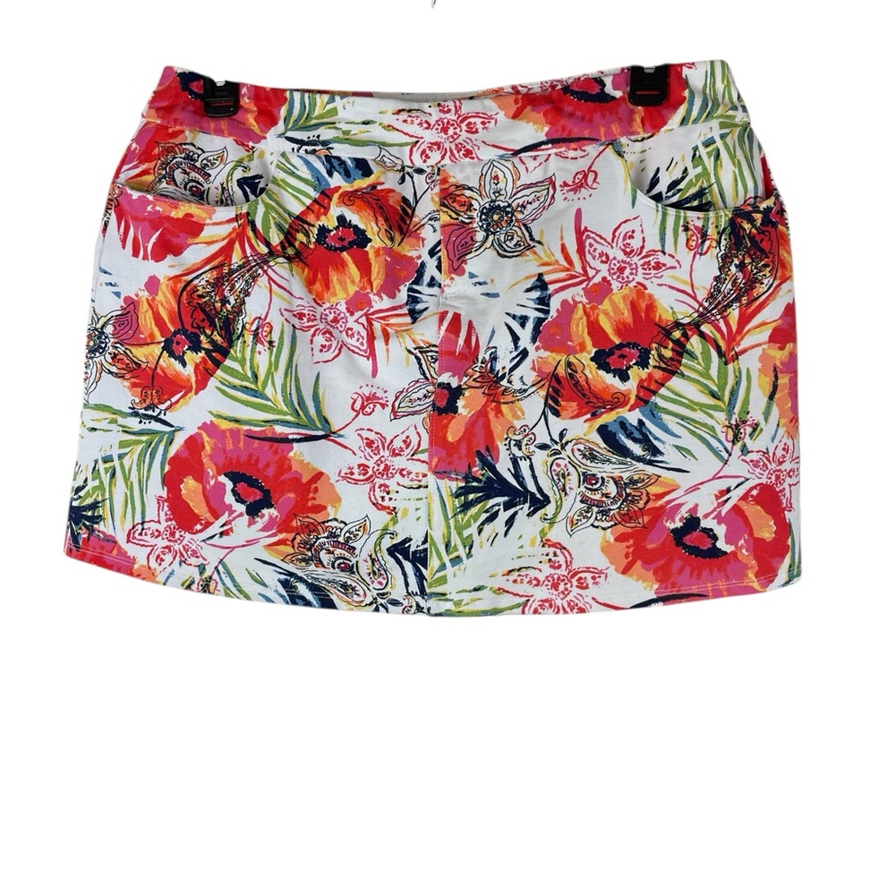 Soft‎ Surroundings Colorful Floral Skort, Size PXL